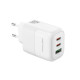 МЗП XO L139 (EU) 65W GaN nitride (1USB-A 45W+2USB-C 65W) fast charging білий mag-6920680855452140382