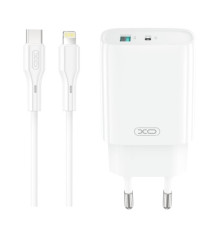 МЗП XO CE29 20W 1USB-A+1USB-C Fast Charger with Lightning cable (NB-Q231A) Білий mag-692068085899660187
