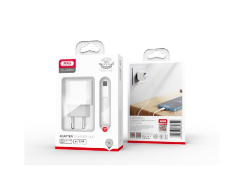 МЗП XO L97 A+C dual port Home charger with Type-c cable Білий mag-692068082951457206
