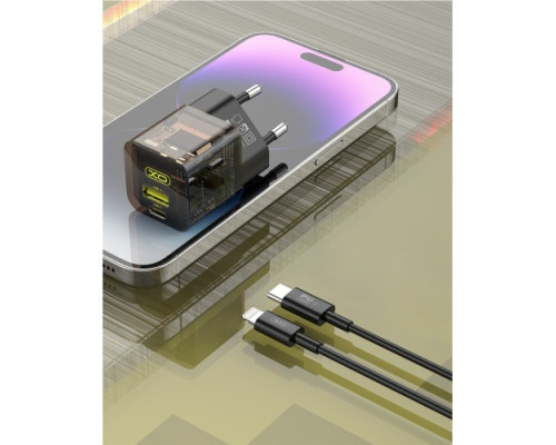 МЗП XO CE05(EU) PD30W+QC3.0 18W fast charger with Lightning cable Коричневий mag-692068083268219258