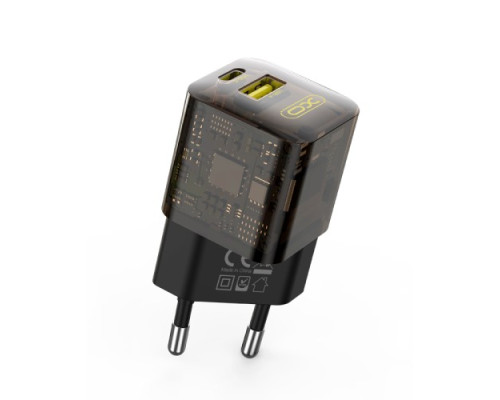 МЗП XO CE05(EU) PD30W+QC3.0 18W fast charger with Lightning cable Коричневий mag-692068083268219258