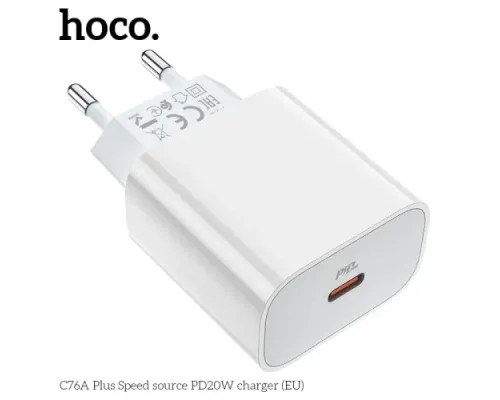 МЗП HOCO C76A Plus Speed source PD20W White mag-6931474746917144440