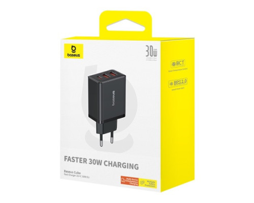 МЗП Baseus Cube Fast Charger 2U+C 30W EU Cluster Black P10111402113-00 mag-6932172651138128962