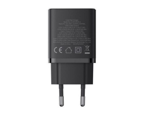 МЗП Baseus Cube Fast Charger 2U+C 30W EU Cluster Black P10111402113-00 mag-6932172651138128962