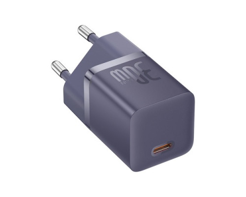 МЗП Baseus GaN5 Fast Charger(mini) 1C 30W EU Cable Type-C to Type-C 1m Purple P10110902523-00 mag-6932172654436135319