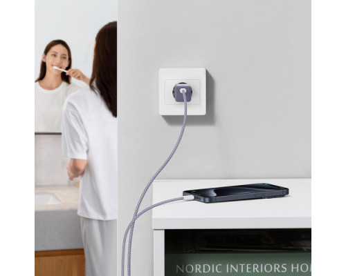 МЗП Baseus GaN5 Fast Charger(mini) 1C 30W EU Cable Type-C to Type-C 1m Purple P10110902523-00 mag-6932172654436135319