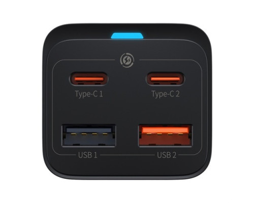 МЗП Baseus GaN3 Pro Desktop Fast Charger 2C+2U 65W EU Cable Type-CtoType-C 100W 1m Black CCGP040101 mag-6932172600334130561