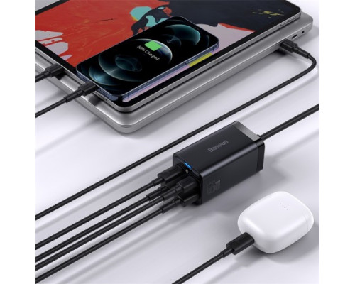 МЗП Baseus GaN3 Pro Desktop Fast Charger 2C+2U 65W EU Cable Type-CtoType-C 100W 1m Black CCGP040101 mag-6932172600334130561