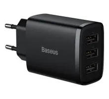МЗП Baseus Compact Charger 3-USB 17W EU Black CCXJ020101 mag-6932172606961145674