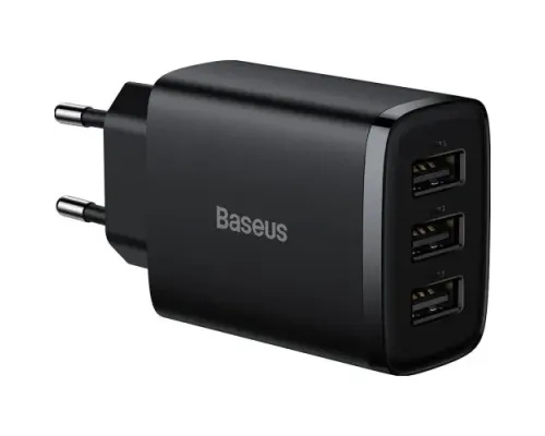 МЗП Baseus Compact Charger 3-USB 17W EU Black CCXJ020101 mag-6932172606961145674