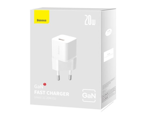 МЗП Baseus GaN5 Fast Charger(mini) 1C 20W EU White CCGN050102 mag-693217262532056108