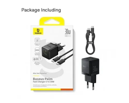 МЗП Baseus Palm Fast Charger C+U 30W + Cable Type-C to Type-C White P1011160A213-01 дефект mag-2000001596050144925