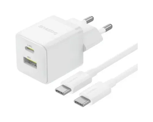 МЗП Baseus Palm Fast Charger C+U 30W + Cable Type-C to Type-C White P1011160A213-01 дефект mag-2000001596050144925