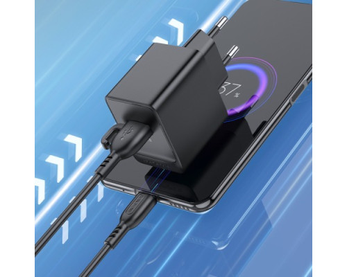 МЗП BOROFONE BAS12A Erudite single port 18W/QC3.0/1USB + Micro чорний mag-6941991104756137602