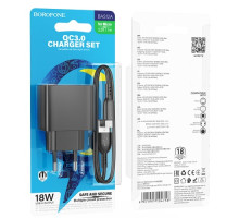 МЗП BOROFONE BAS12A Erudite single port 18W/QC3.0/1USB + Micro чорний mag-6941991104756137602