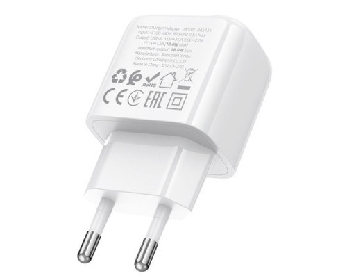 МЗП BOROFONE BAS42A Potential single-port 18W QC3.0 білий mag-6941991113789137614