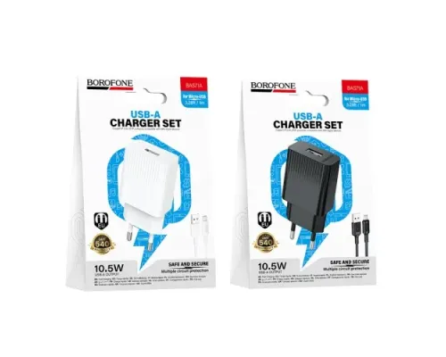 МЗП BOROFONE BAS71A Source 1USB/2.1A Micro чорний mag-6941991122590145569