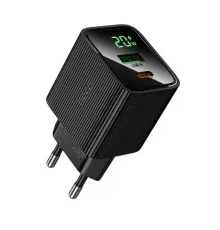 МЗП HOCO CS83A Excellent PD20W+QC3.0 charger with digital display(EU) Black mag-6942007664523153035