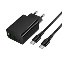 МЗП HOCO CS95A Leader PD30W+QC3.0 charger set(C to C)(EU) black mag-6942007671156153110