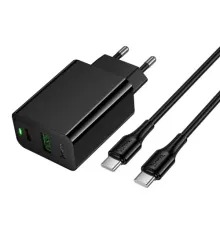 МЗП HOCO CS95A Leader PD30W+QC3.0 charger set(C to C)(EU) black mag-6942007671156153110