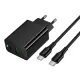 МЗП HOCO CS95A Leader PD30W+QC3.0 charger set(C to C)(EU) black mag-6942007671156153110