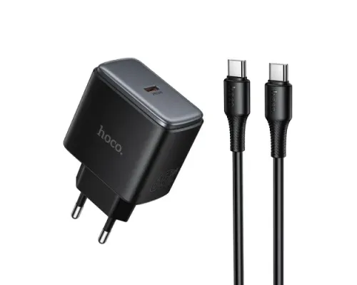 МЗП HOCO C159A Upgrade single-port PD65W charger set C to C Black mag-6942007671996154067