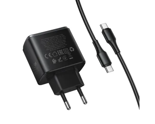 МЗП HOCO C159A Upgrade single-port PD65W charger set C to C Black mag-6942007671996154067