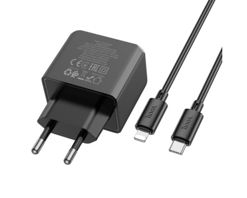 МЗП HOCO CS14A Ocean PD20W+QC3.0 charger set(C to iP) Black mag-6942007603904142597