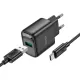 МЗП HOCO C140A Smart single port QC3.0 charger set 18W (QC/FCP/AFC) + Type-C Cable Black mag-6942007627825153863