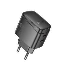 МЗП HOCO CS62A Bright PD45W(2C) charger Black mag-6942007638456139072