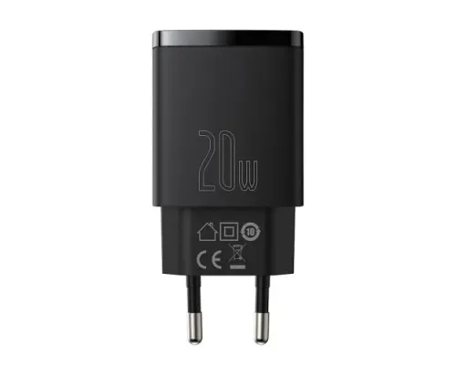 МЗП Baseus Compact Quick Charger U+C 20W EU Black CCXJ-B01 mag-6953156207233147502