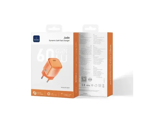 МЗП WiWU Wi-G037 Jelly 60W AVS GaN Fast Charger Orange mag-6979107510719153673
