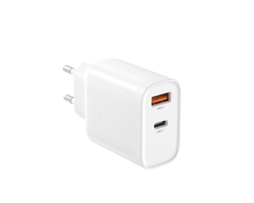 МЗП XO L116 (EU) PD30W/QC18W (1USB-C+1USB-A) fast charging charger with Lightning cable Білий mag-692068084386219217