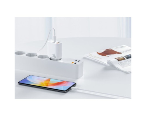 МЗП XO L116 (EU) PD30W/QC18W (1USB-C+1USB-A) fast charging charger with Lightning cable Білий mag-692068084386219217