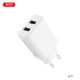 МЗП XO L119 (EU) dual USB-A QC18W fast charging charger with TYPE-C cable Білий mag-692068084420360116