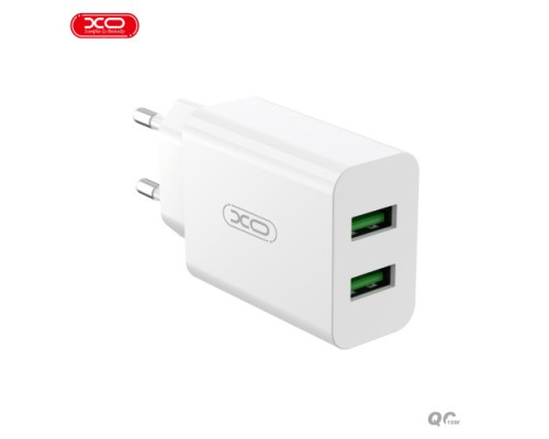 МЗП XO L119 (EU) dual USB-A QC18W fast charging charger with TYPE-C cable Білий mag-692068084420360116