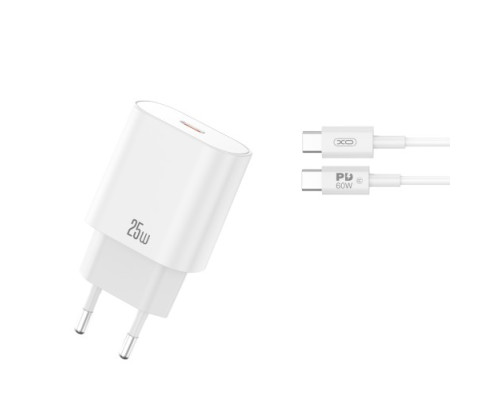 МЗП XO CE25 PD25W USB-C Fast Charger Type-C cable Білий mag-692068085614560166