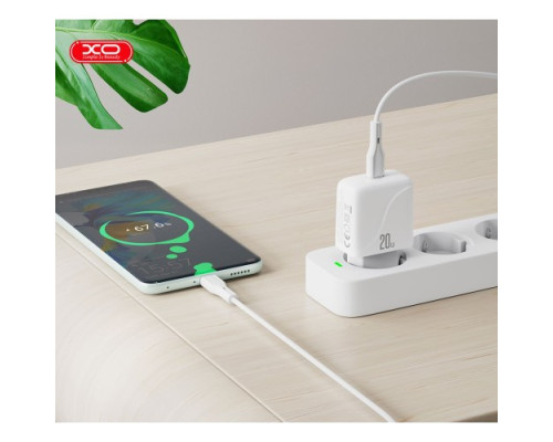 МЗП XO L141 20W Single USB-C Fast Charger Білий mag-692068085892757271