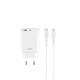 МЗП XO CE29 20W 1USB-A+1USB-C Fast Charger with TYPE-C cable (NB-Q231A) Білий mag-692068085900960188
