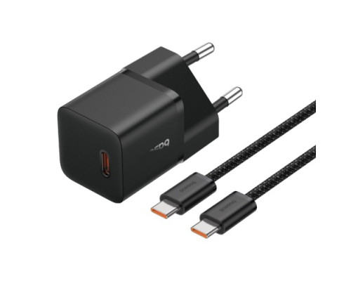 МЗП Baseus GaN5 Fast Charger(mini) 1C 20W Cable Type-C to Type-C 1m Black P10110900113-00 mag-6932172654504135320
