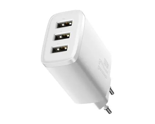 МЗП Baseus Compact Charger 3-USB 17W EU White CCXJ020102 mag-6932172606978145675