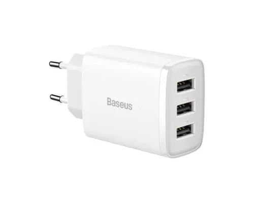 МЗП Baseus Compact Charger 3-USB 17W EU White CCXJ020102 mag-6932172606978145675