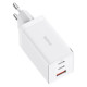 МЗП Baseus GaN5 Pro Fast Charger 2C+U 65W EU Cable Type-C to Type-C 1m White CCGP120202 mag-6932172617516128877