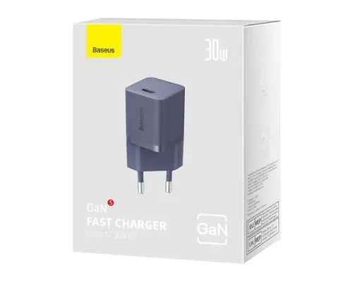 МЗП Baseus GaN5 Fast Charger(mini) 1C 30W EU Purple CCGN070705 mag-6932172624460144956