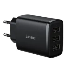 МЗП Baseus Compact Charger 3-USB 17W EU Black CCXJ020101 дефект пакування mag-2000001655146145666