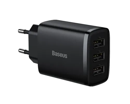 МЗП Baseus Compact Charger 3-USB 17W EU Black CCXJ020101 дефект пакування mag-2000001655146145666