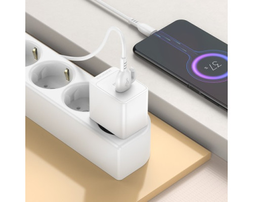 МЗП BOROFONE BAS12A Erudite single port 18W/QC3.0/1USB + Micro білий mag-6941991104763137603