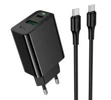 МЗП HOCO CS94A Leader PD20W+QC3.0 charger set(C to C) (EU) black mag-6942007671118153046