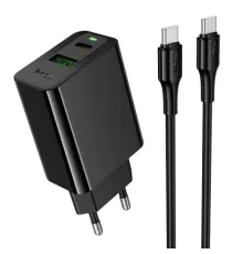 МЗП HOCO CS94A Leader PD20W+QC3.0 charger set(C to C) (EU) black mag-6942007671118153046