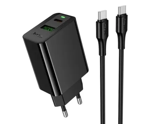 МЗП HOCO CS94A Leader PD20W+QC3.0 charger set(C to C) (EU) black mag-6942007671118153046